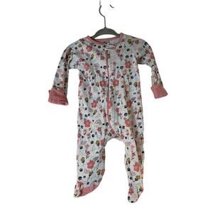 GERBER Girl’s Floral/Rainbow Print Footed Pajama / Size: 0-3 Months